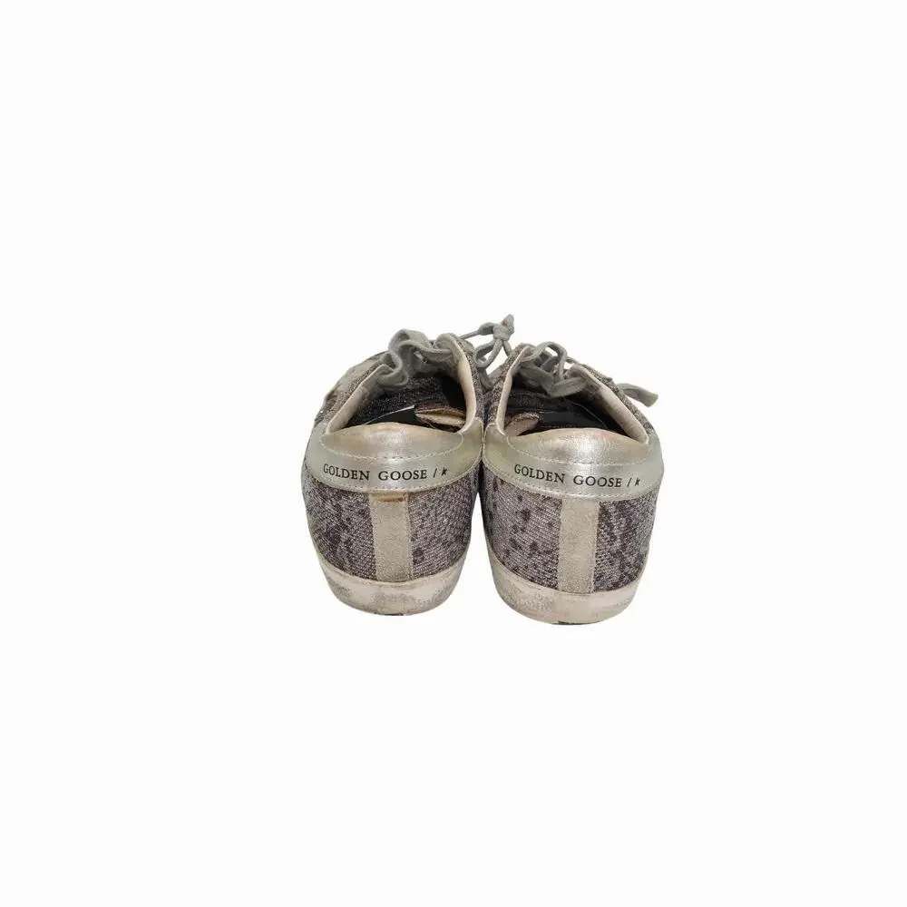 Golden Goose Super-Star Snake Print Glitter Canvas Sneakers Women's Size 39 - Picture 4 of 8